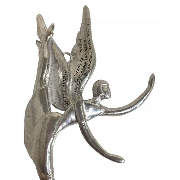 Seasons Of Cannon Falls Pewter Angel Fairy Ornament Hellen Keller Quote - Picture 4 of 5